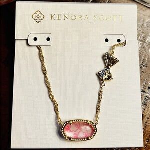 Kendra Scott x LoveShackFancy Gold Necklace with Pink Stone